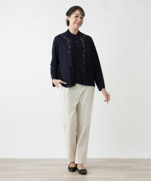 Leilian PLUS HOUSE / レリアンプラスハウス カーディガン・ボレロ | 【店舗人気】ビジューカーディガン | 詳細1