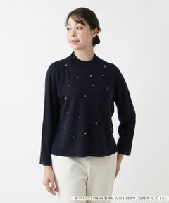 Leilian PLUS HOUSE / レリアンプラスハウス ニット・セーター | 【店舗人気】ビジューニット