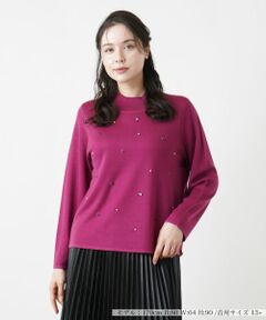 Leilian PLUS HOUSE / レリアンプラスハウス ニット・セーター | 【店舗人気】ビジューニット