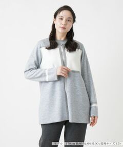 Leilian PLUS HOUSE / レリアンプラスハウス カーディガン・ボレロ | 【店舗人気】カラーブロックカーディガン