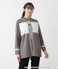 Leilian PLUS HOUSE / レリアンプラスハウス カーディガン・ボレロ | 【店舗人気】カラーブロックカーディガン