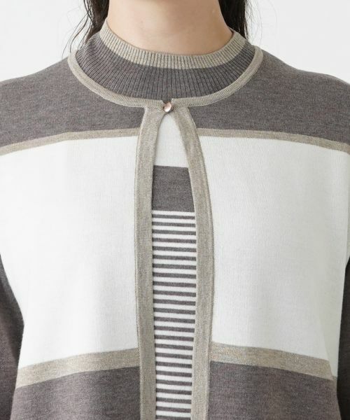 Leilian PLUS HOUSE / レリアンプラスハウス カーディガン・ボレロ | 【店舗人気】カラーブロックカーディガン | 詳細7