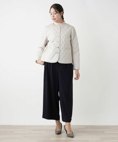 Leilian PLUS HOUSE / レリアンプラスハウス テーラードジャケット | 中わた入りノーカラージャケット【Leilian WHITE LABEL】 | 詳細1