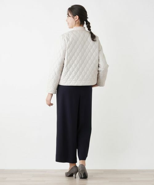 Leilian PLUS HOUSE / レリアンプラスハウス テーラードジャケット | 中わた入りノーカラージャケット【Leilian WHITE LABEL】 | 詳細3