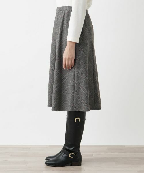 Leilian PLUS HOUSE / レリアンプラスハウス ミニ・ひざ丈スカート | グレンチェックフレアスカート【Leilian WHITE LABEL】 | 詳細11