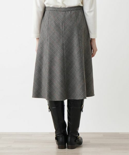 Leilian PLUS HOUSE / レリアンプラスハウス ミニ・ひざ丈スカート | グレンチェックフレアスカート【Leilian WHITE LABEL】 | 詳細12