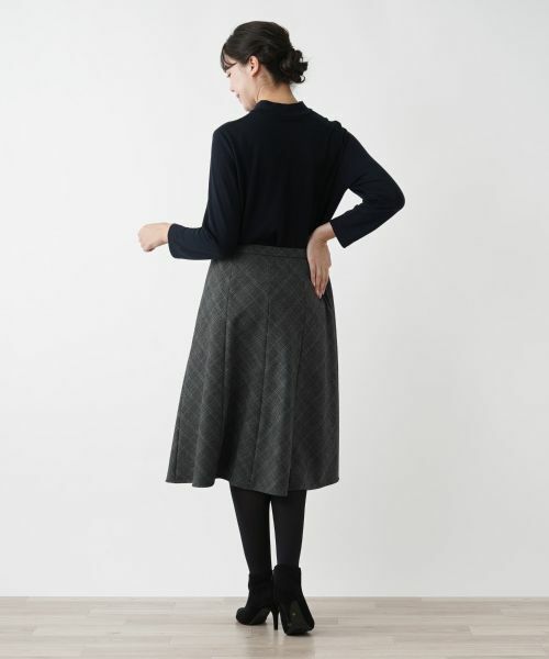 Leilian PLUS HOUSE / レリアンプラスハウス ミニ・ひざ丈スカート | グレンチェックフレアスカート【Leilian WHITE LABEL】 | 詳細3