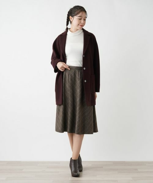 Leilian PLUS HOUSE / レリアンプラスハウス ミニ・ひざ丈スカート | グレンチェックフレアスカート【Leilian WHITE LABEL】 | 詳細4