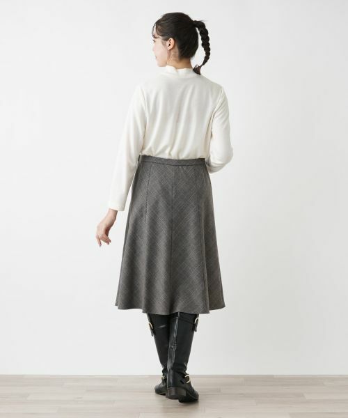 Leilian PLUS HOUSE / レリアンプラスハウス ミニ・ひざ丈スカート | グレンチェックフレアスカート【Leilian WHITE LABEL】 | 詳細9