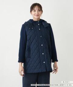 Leilian PLUS HOUSE / レリアンプラスハウス その他アウター | 切替フーデッドコート【Leilian WHITE LABEL】