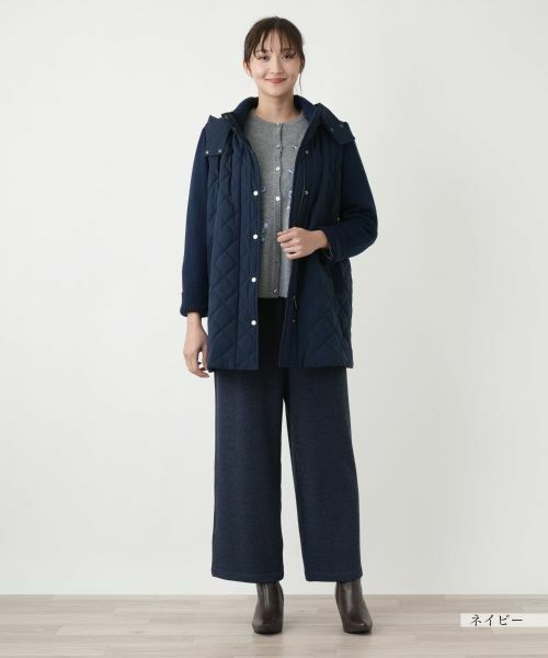 Leilian PLUS HOUSE / レリアンプラスハウス その他アウター | 切替フーデッドコート【Leilian WHITE LABEL】 | 詳細1