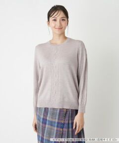 Leilian PLUS HOUSE / レリアンプラスハウス ニット・セーター | ケーブル編みクルーネックニット