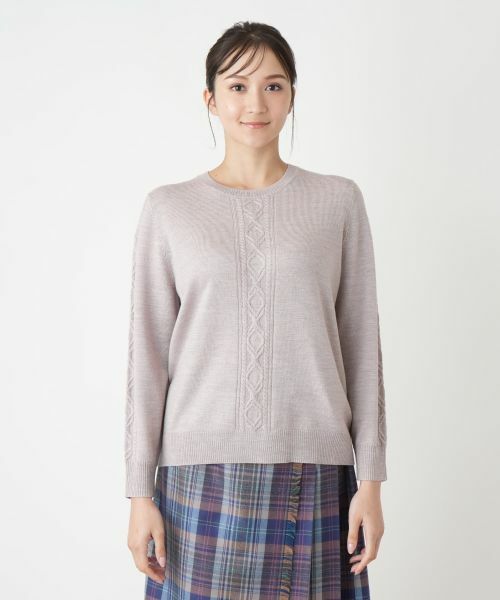 Leilian PLUS HOUSE / レリアンプラスハウス ニット・セーター | ケーブル編みクルーネックニット | 詳細10