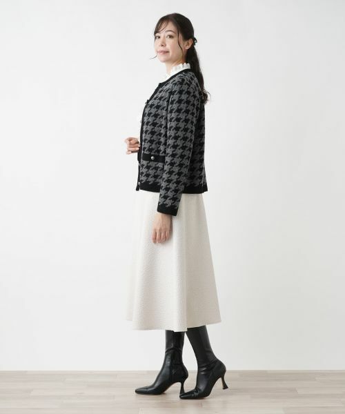 Leilian PLUS HOUSE / レリアンプラスハウス カーディガン・ボレロ | 千鳥格子カーディガン | 詳細2