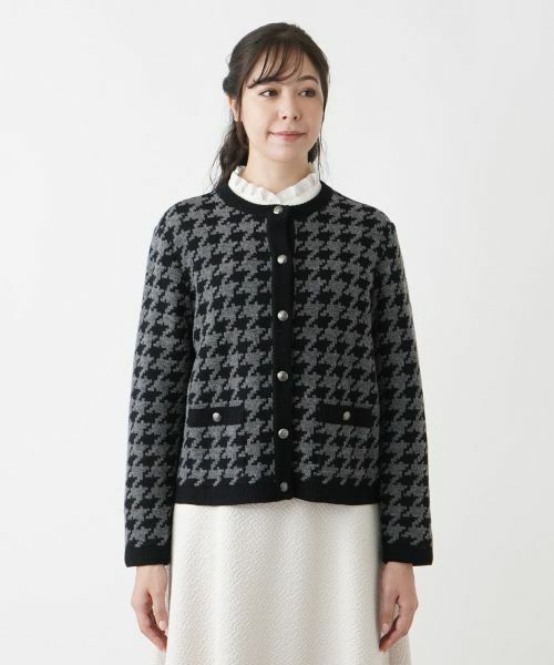 Leilian PLUS HOUSE / レリアンプラスハウス カーディガン・ボレロ | 千鳥格子カーディガン | 詳細4