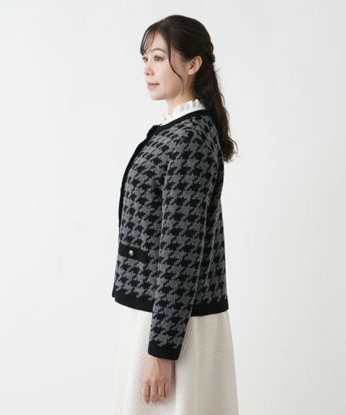 Leilian PLUS HOUSE / レリアンプラスハウス カーディガン・ボレロ | 千鳥格子カーディガン | 詳細5
