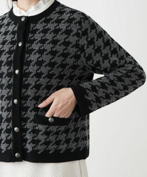 Leilian PLUS HOUSE / レリアンプラスハウス カーディガン・ボレロ | 千鳥格子カーディガン | 詳細9