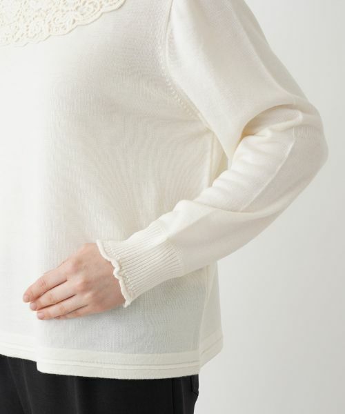 Leilian PLUS HOUSE / レリアンプラスハウス ニット・セーター | レースハイネックニット | 詳細13