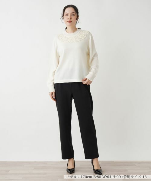 Leilian PLUS HOUSE / レリアンプラスハウス ニット・セーター | レースハイネックニット | 詳細4