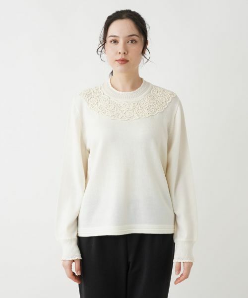 Leilian PLUS HOUSE / レリアンプラスハウス ニット・セーター | レースハイネックニット | 詳細7