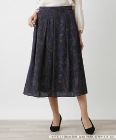 Leilian PLUS HOUSE / レリアンプラスハウス ミニ・ひざ丈スカート | ボタニカル柄スカート