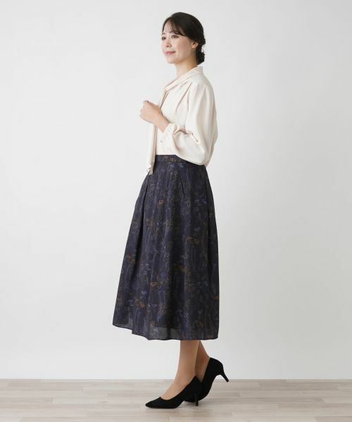 Leilian PLUS HOUSE / レリアンプラスハウス ミニ・ひざ丈スカート | ボタニカル柄スカート | 詳細2