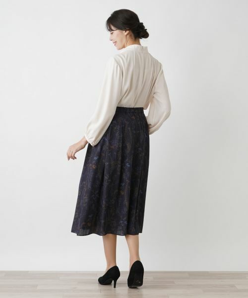 Leilian PLUS HOUSE / レリアンプラスハウス ミニ・ひざ丈スカート | ボタニカル柄スカート | 詳細3