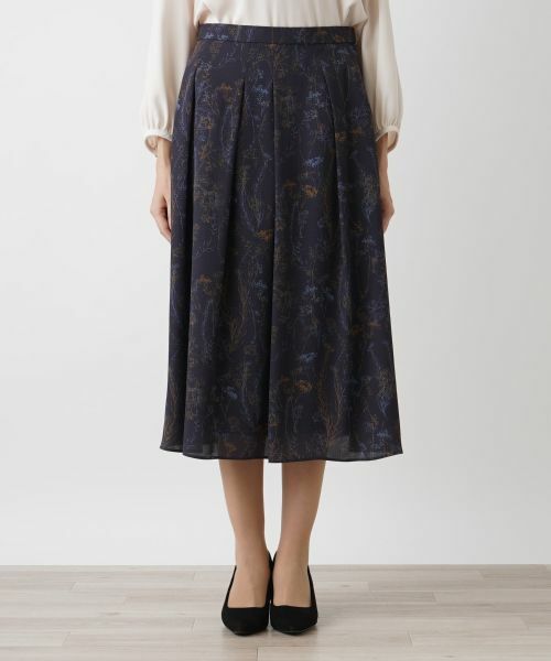 Leilian PLUS HOUSE / レリアンプラスハウス ミニ・ひざ丈スカート | ボタニカル柄スカート | 詳細4