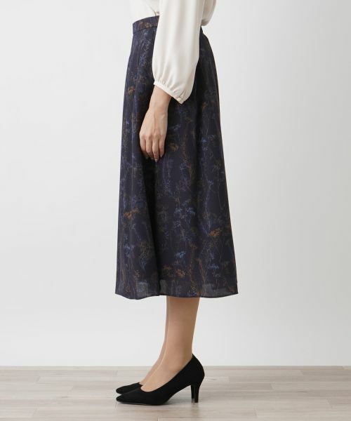 Leilian PLUS HOUSE / レリアンプラスハウス ミニ・ひざ丈スカート | ボタニカル柄スカート | 詳細5