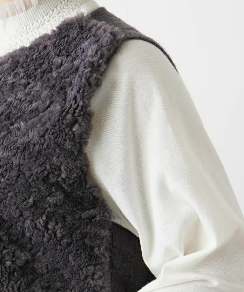 Leilian PLUS HOUSE / レリアンプラスハウス テーラードジャケット | モコモコショート丈ベスト | 詳細10