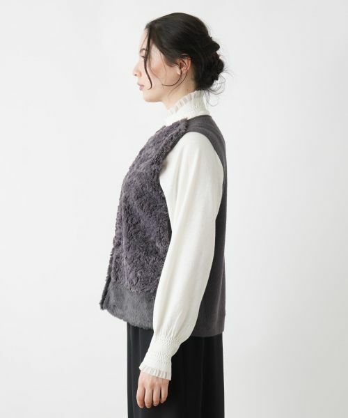 Leilian PLUS HOUSE / レリアンプラスハウス テーラードジャケット | モコモコショート丈ベスト | 詳細5