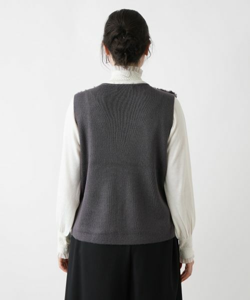 Leilian PLUS HOUSE / レリアンプラスハウス テーラードジャケット | モコモコショート丈ベスト | 詳細6