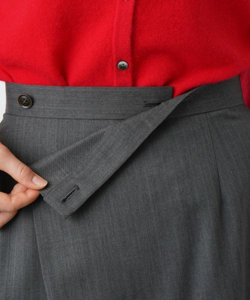 Leilian PLUS HOUSE / レリアンプラスハウス ミニ・ひざ丈スカート | ストライプラップスカート | 詳細10