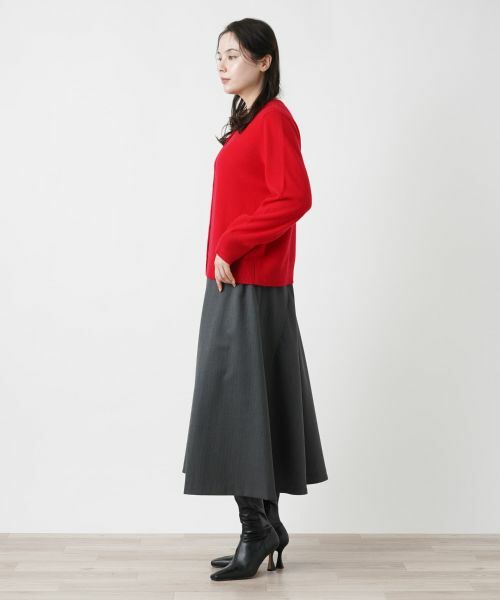 Leilian PLUS HOUSE / レリアンプラスハウス ミニ・ひざ丈スカート | ストライプラップスカート | 詳細2