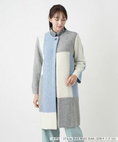 Leilian PLUS HOUSE / レリアンプラスハウス その他アウター | カラーブロックニットコート【BOURGE】
