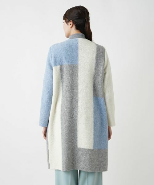 Leilian PLUS HOUSE / レリアンプラスハウス その他アウター | カラーブロックニットコート【BOURGE】 | 詳細11