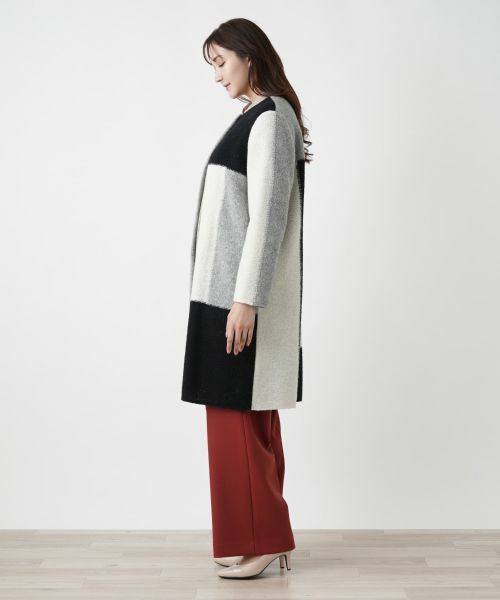 Leilian PLUS HOUSE / レリアンプラスハウス その他アウター | カラーブロックニットコート【BOURGE】 | 詳細2
