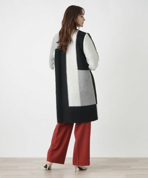 Leilian PLUS HOUSE / レリアンプラスハウス その他アウター | カラーブロックニットコート【BOURGE】 | 詳細3