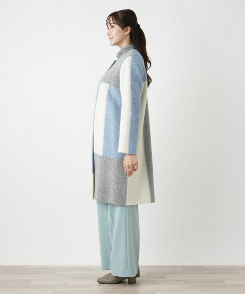 Leilian PLUS HOUSE / レリアンプラスハウス その他アウター | カラーブロックニットコート【BOURGE】 | 詳細7