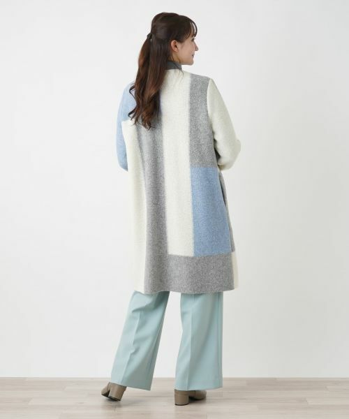 Leilian PLUS HOUSE / レリアンプラスハウス その他アウター | カラーブロックニットコート【BOURGE】 | 詳細8