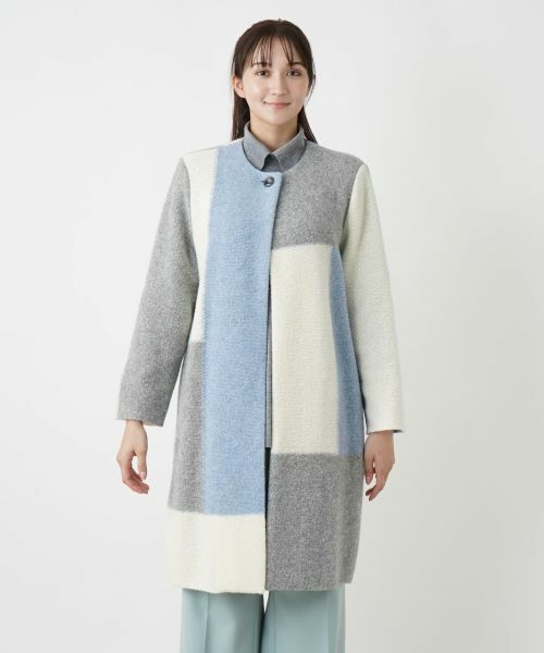 Leilian PLUS HOUSE / レリアンプラスハウス その他アウター | カラーブロックニットコート【BOURGE】 | 詳細9