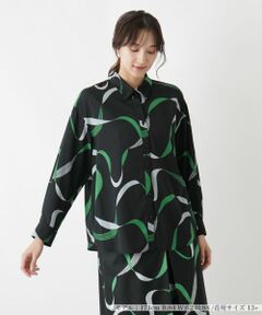 Leilian PLUS HOUSE / レリアンプラスハウス シャツ・ブラウス | アンティーク調リボン柄ブラウス