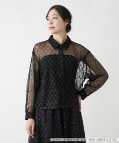 Leilian PLUS HOUSE / レリアンプラスハウス シャツ・ブラウス | チュールブラウス【Leilian WHITE LABEL】【BOURGE】