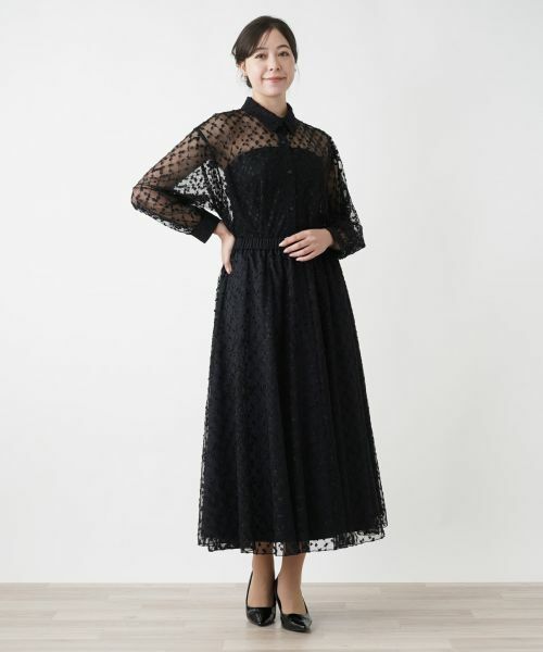 Leilian PLUS HOUSE / レリアンプラスハウス シャツ・ブラウス | チュールブラウス【Leilian WHITE LABEL】【BOURGE】 | 詳細1