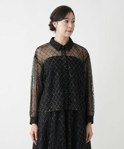 Leilian PLUS HOUSE / レリアンプラスハウス シャツ・ブラウス | チュールブラウス【Leilian WHITE LABEL】【BOURGE】 | 詳細8