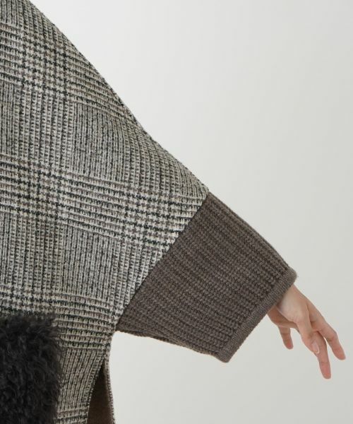 Leilian PLUS HOUSE / レリアンプラスハウス その他アウター | チェック切替スタンドカラーコート【MANZONI24】 | 詳細10