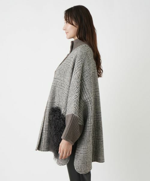 Leilian PLUS HOUSE / レリアンプラスハウス その他アウター | チェック切替スタンドカラーコート【MANZONI24】 | 詳細5