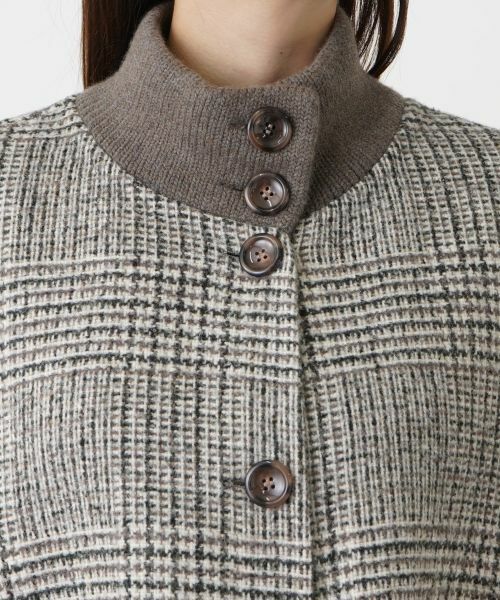 Leilian PLUS HOUSE / レリアンプラスハウス その他アウター | チェック切替スタンドカラーコート【MANZONI24】 | 詳細7