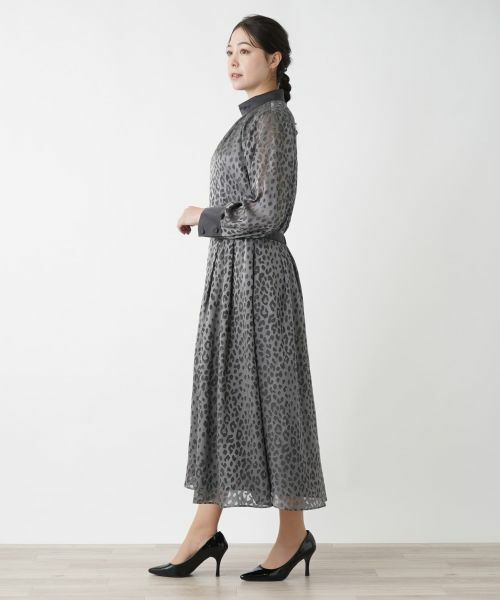 Leilian PLUS HOUSE / レリアンプラスハウス ミニ・ひざ丈スカート | レオパード柄フレアスカート【BOURGE】 | 詳細2