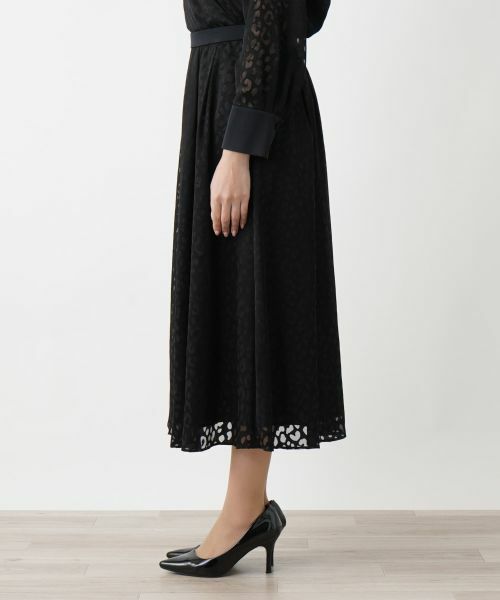 Leilian PLUS HOUSE / レリアンプラスハウス ミニ・ひざ丈スカート | レオパード柄フレアスカート【BOURGE】 | 詳細8